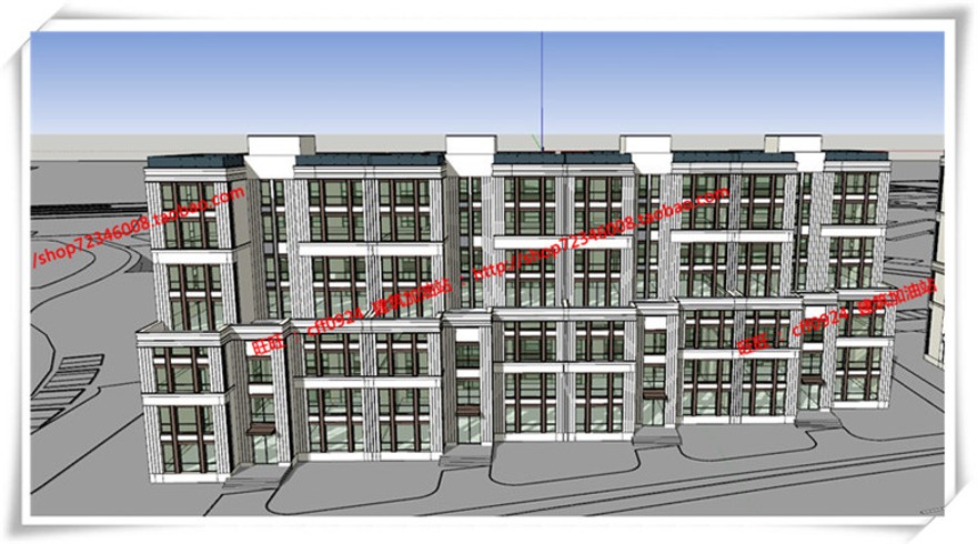 建筑图纸289新世纪多层住宅住宅景观建筑规划项目全套sketchup模型+cad图纸+效果建筑资源