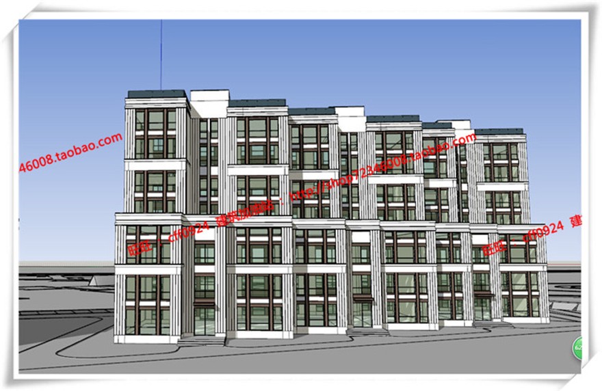 建筑图纸289新世纪多层住宅住宅景观建筑规划项目全套sketchup模型+cad图纸+效果建筑资源