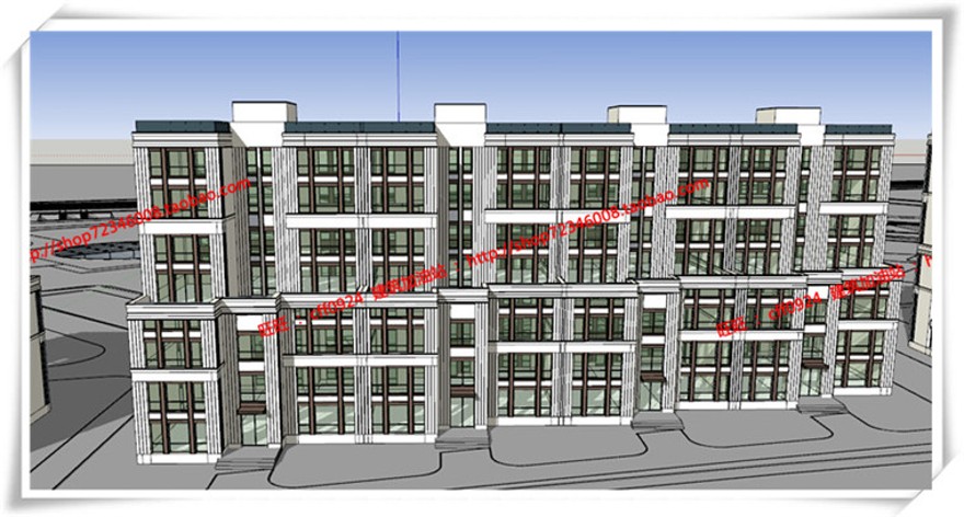 建筑图纸289新世纪多层住宅住宅景观建筑规划项目全套sketchup模型+cad图纸+效果建筑资源