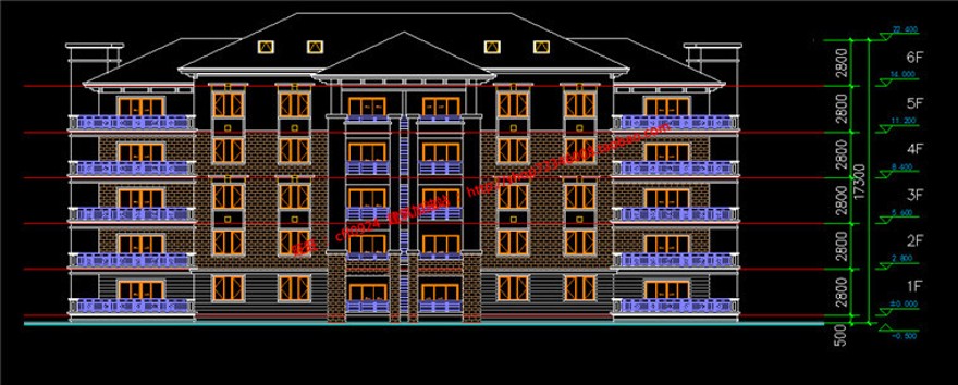 F住宅单体建筑方案设计cad图纸平面立面su模型skp效果建筑资源