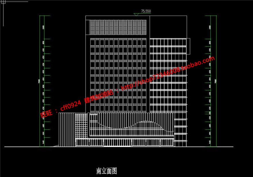 港务中心综合办公楼原创设计cad图纸su模型效果图文本