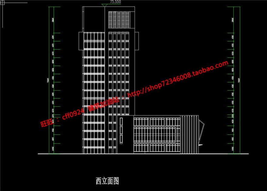 港务中心综合办公楼原创设计cad图纸su模型效果图文本