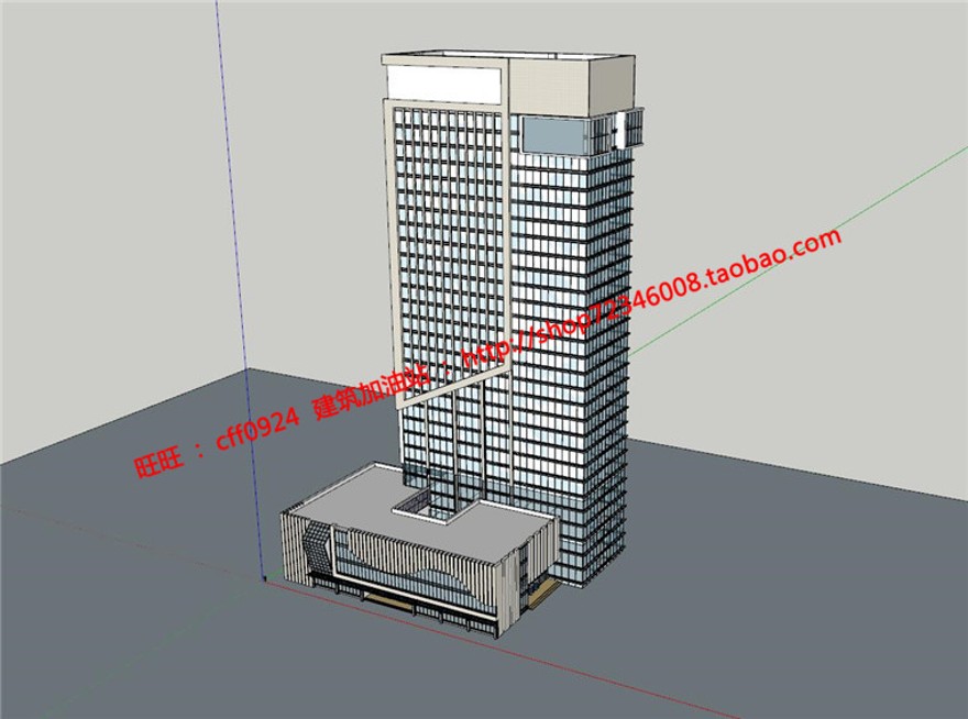 高层住宅办公楼建筑方案设计su模型+cad图纸+文本