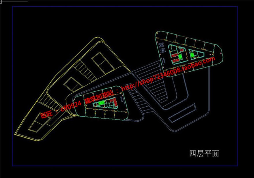 创业中心综合办公现代风风格cad图纸方案文本效果图