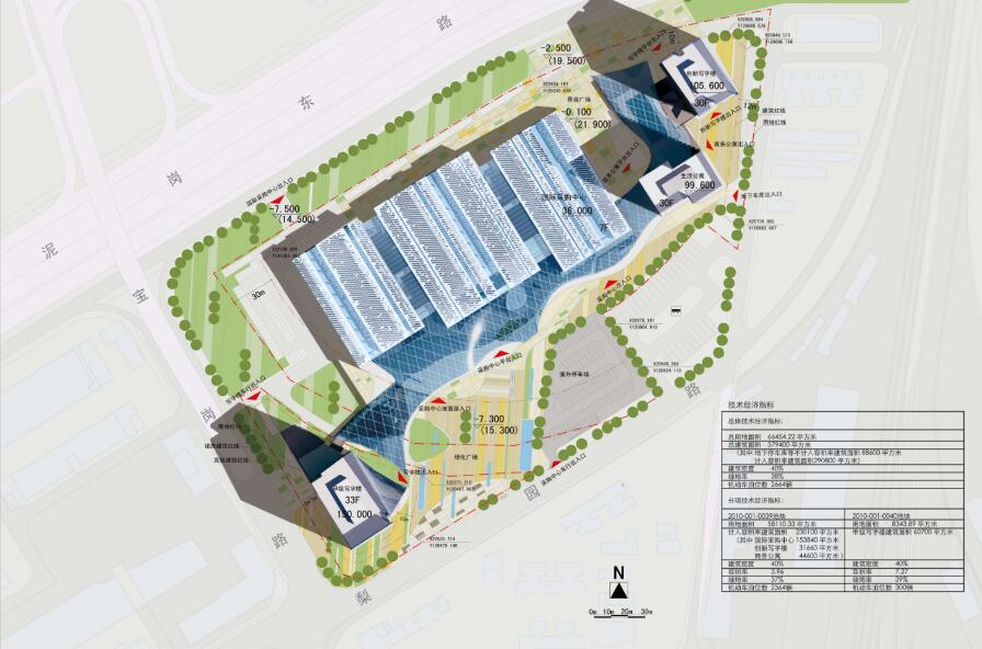 107长城笋岗城市规划设计设计综合体景观建筑规划项目（CAD+文本）