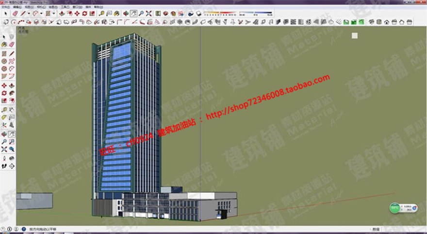 成套-高层住宅办公写字楼su模型cad图纸效果图排版高层住宅办公楼建筑资源