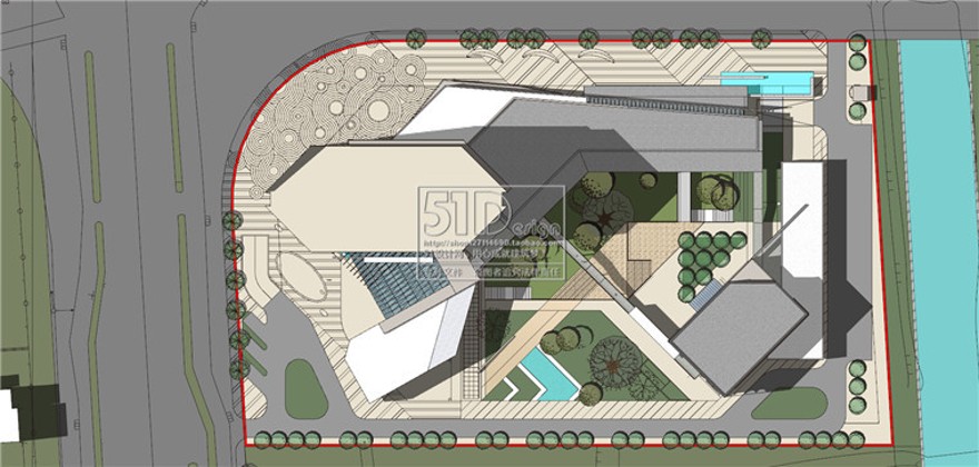 SU商业设计综合体模型办公cad图纸总图平面建筑方案