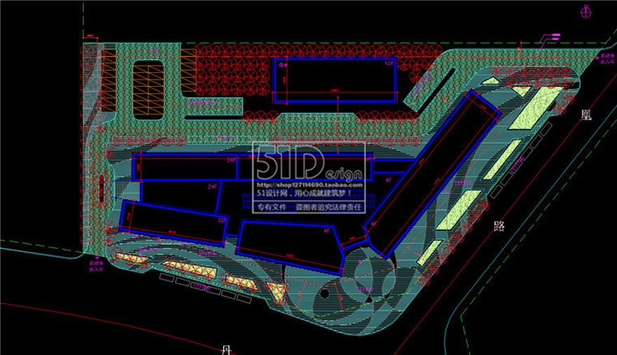 SU商业设计综合体模型办公cad图纸总图平面建筑方案