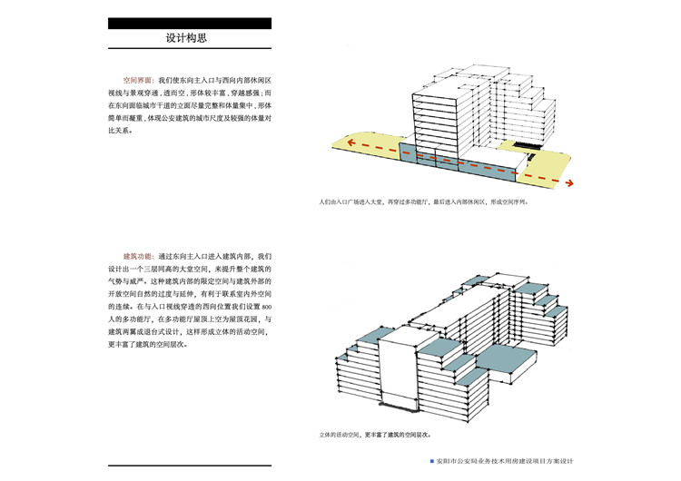 行政中心办公楼行政大楼设计文本效果图cad总平剖面