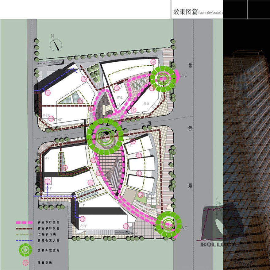 时代广场办公楼设计套图文本+效果图+cad平面图纸