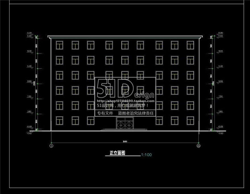 多层办公楼设计图建筑cad平面立面su模型效果图原创建筑资源