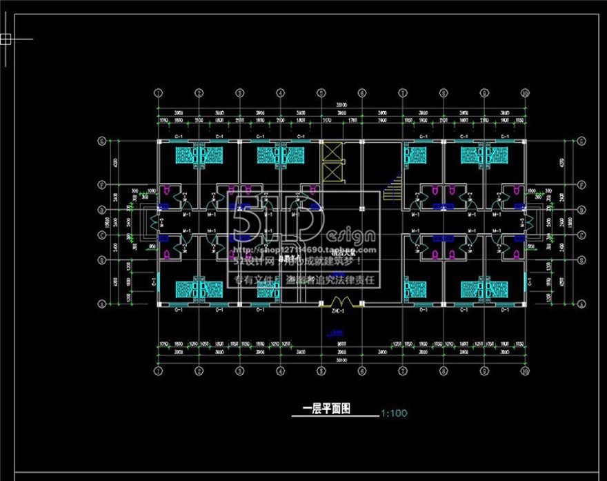 多层办公楼设计图建筑cad平面立面su模型效果图原创建筑资源