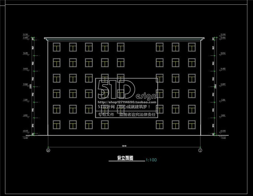 多层办公楼设计图建筑cad平面立面su模型效果图原创建筑资源