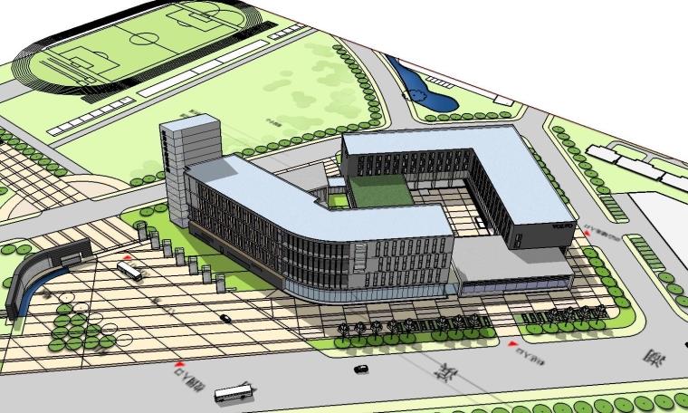 成套-大学学校实训楼/办公楼单体设计文本及CAD/SU模型