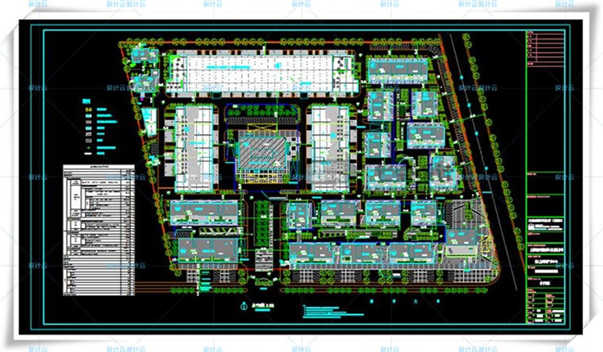 完整办公商务创意产业园su+cad+效果图/现代风多高层住宅建筑方建筑资源