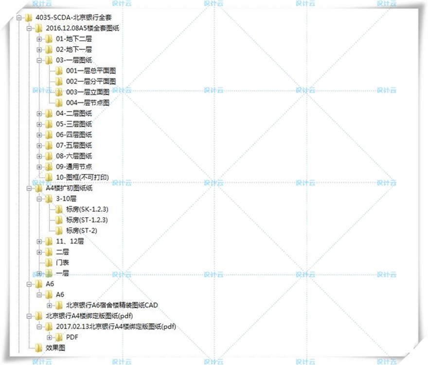 完整SCDA-北京银行设计方案效果图CAD施工图纸