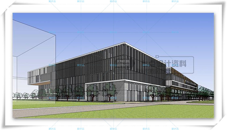 完整学校多层办公楼设计cad+文本+su模型建筑方案