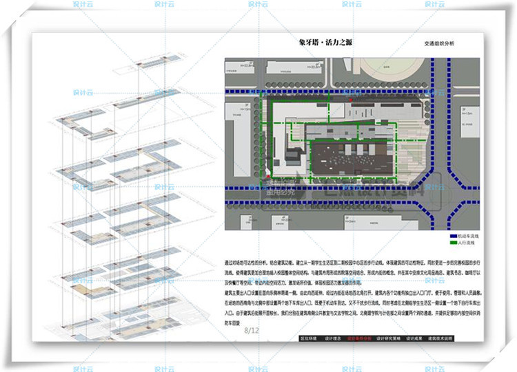 完整学校多层办公楼设计cad+文本+su模型建筑方案