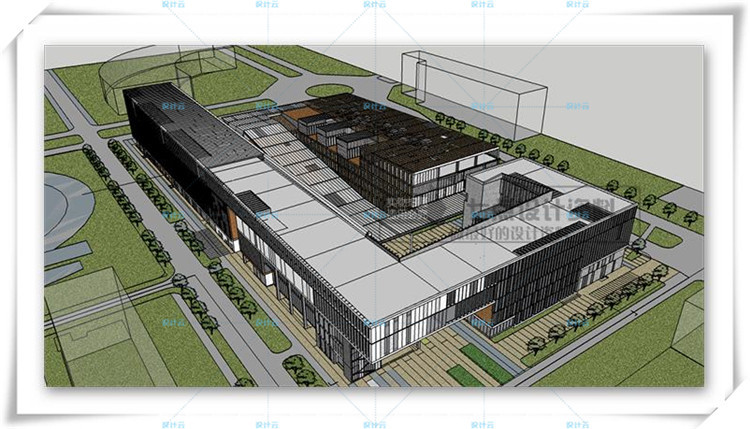 完整学校多层办公楼设计cad+文本+su模型建筑方案