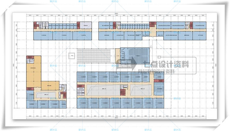 完整学校多层办公楼设计cad+文本+su模型建筑方案