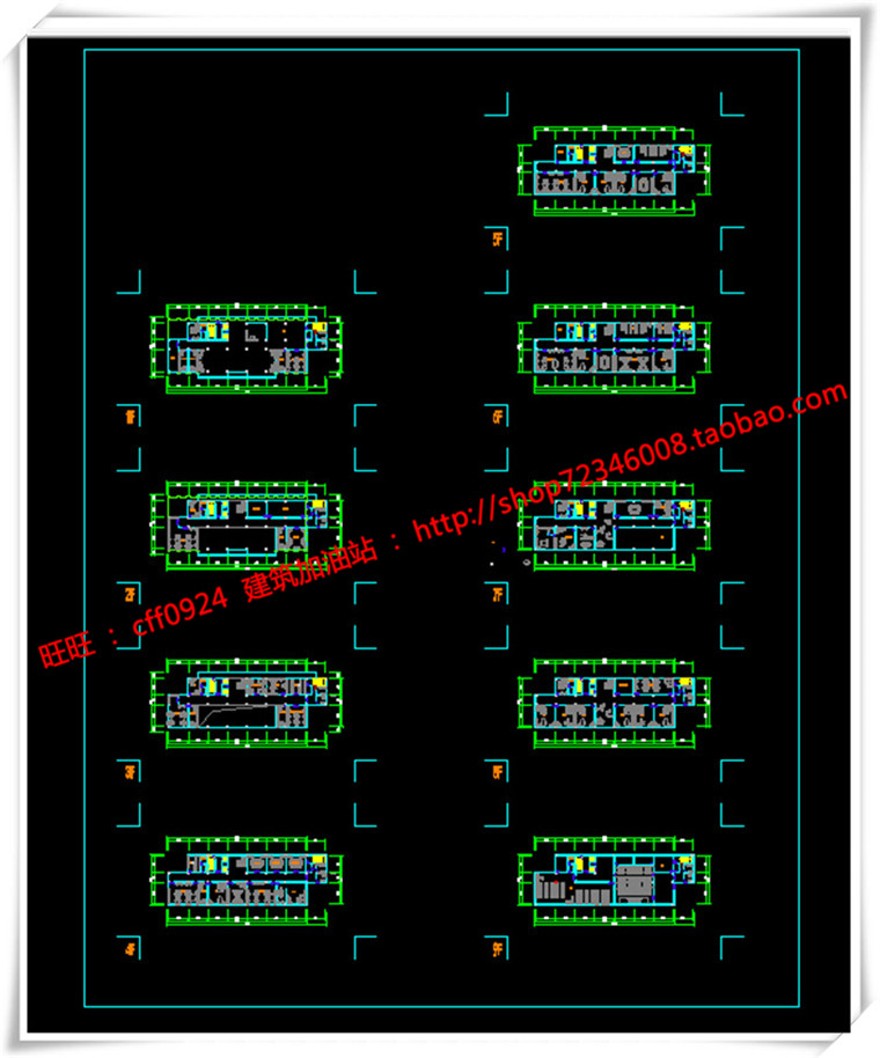 建筑资源82办公楼/招待所写字楼SU模型+cad图纸