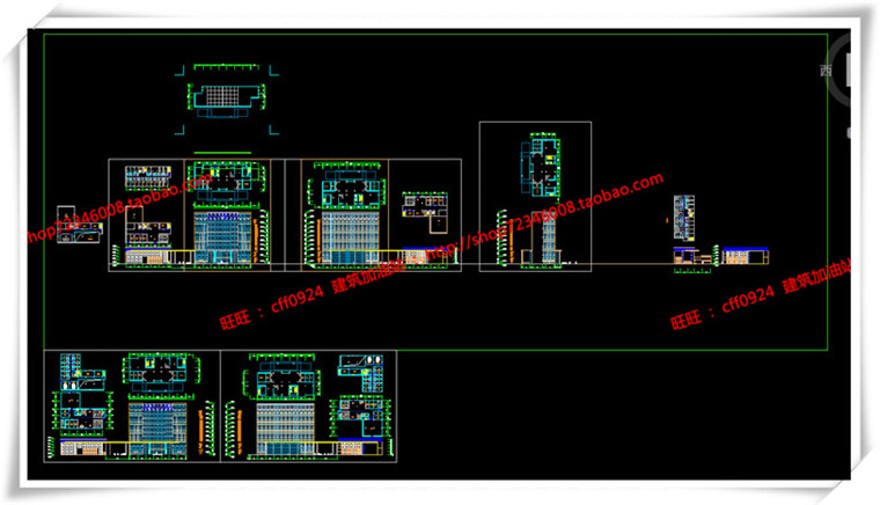 建筑资源82办公楼/招待所写字楼SU模型+cad图纸