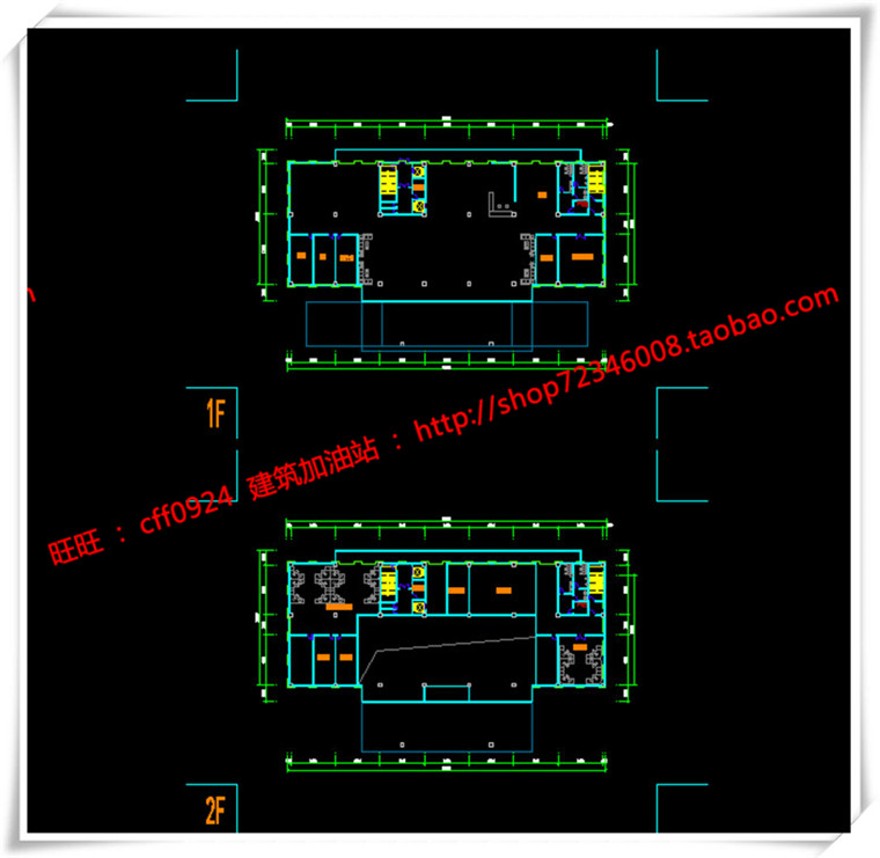 建筑资源82办公楼/招待所写字楼SU模型+cad图纸