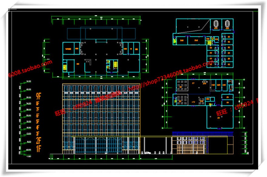 建筑资源82办公楼/招待所写字楼SU模型+cad图纸