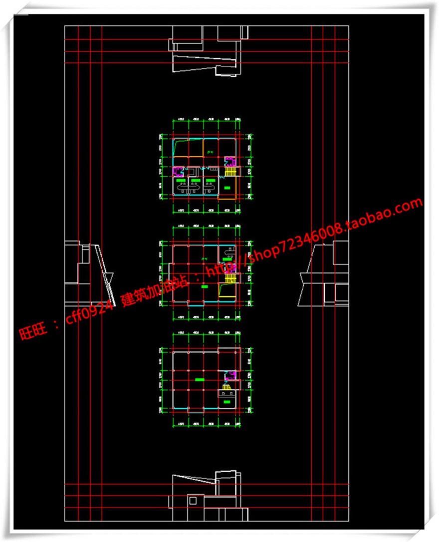 建筑资源87小型办公/独栋办公SU模型+cad图纸