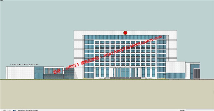 行政办公楼政府办公设计su模型+cad图纸