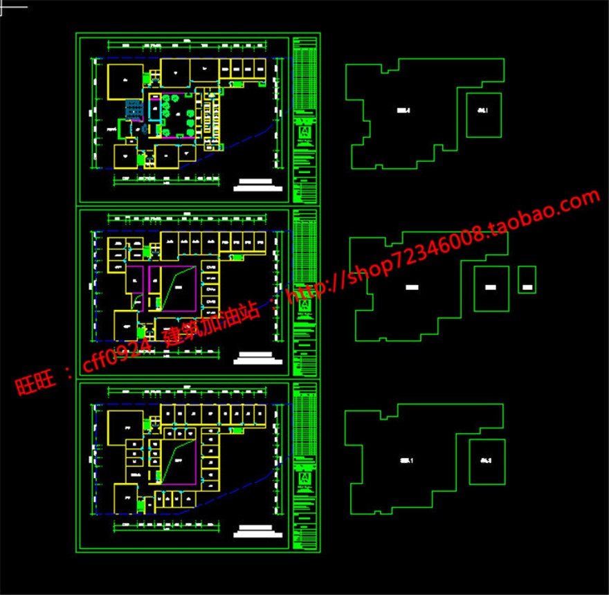 多层办公楼建筑设计su模型+cad平面图