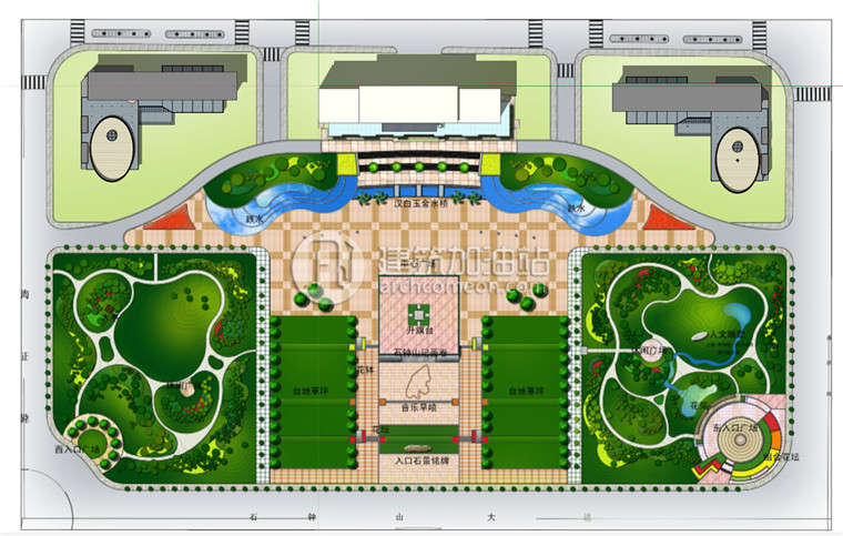 建筑资源74上饶公建办公楼办公cad图纸+SU模型+效果图