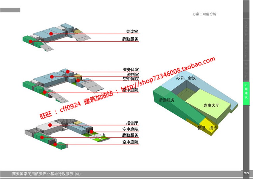 现代风风格cad图纸效果图文本商务中心多层