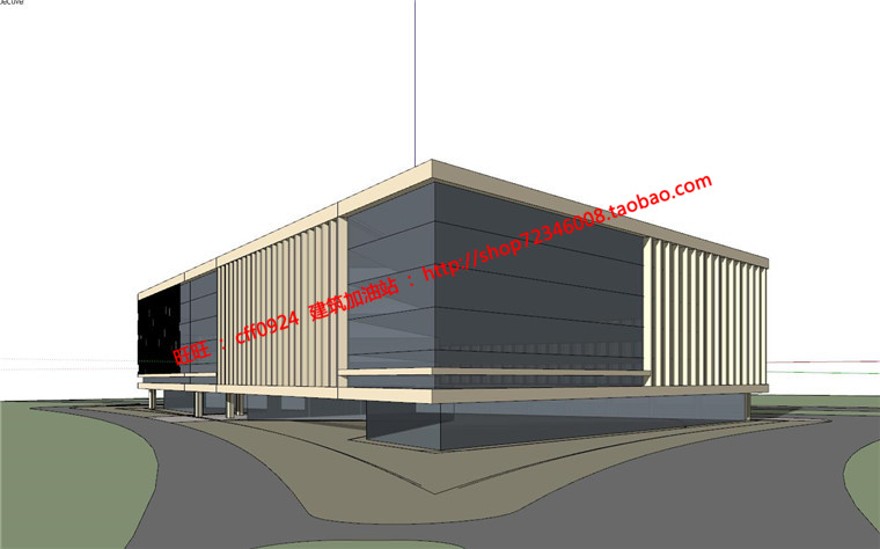 多层办公楼景观建筑规划项目设计中标cad总图设计su模型方案效果图