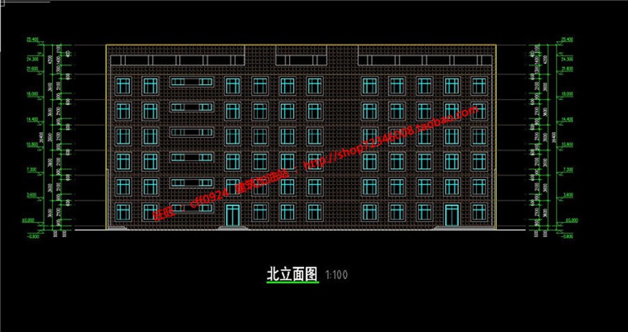 多层现代风办公楼方案图纸cad总图平立剖效果图及psd排版