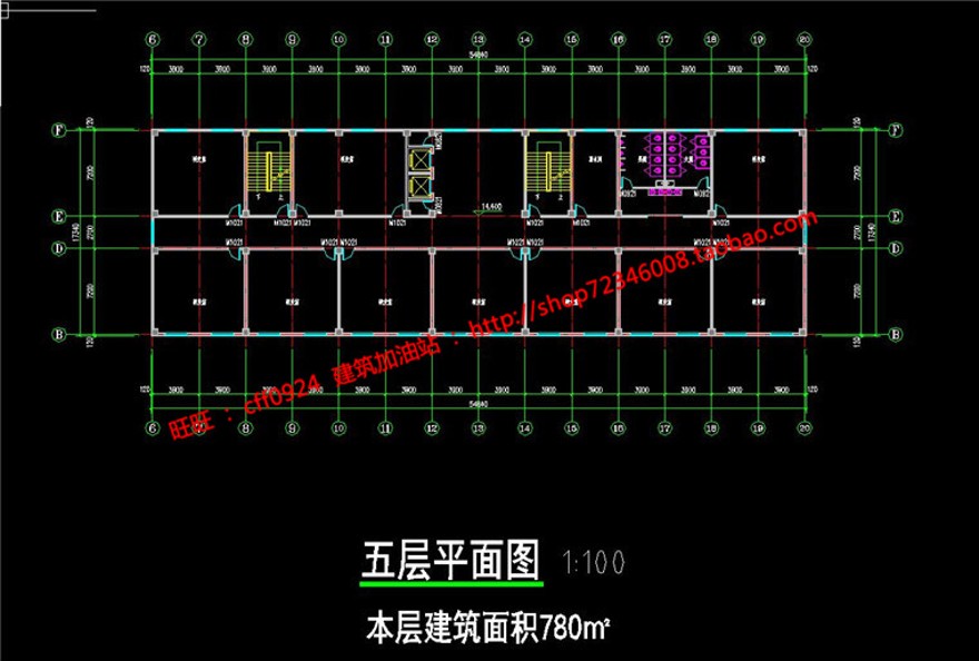 多层现代风办公楼方案图纸cad总图平立剖效果图及psd排版