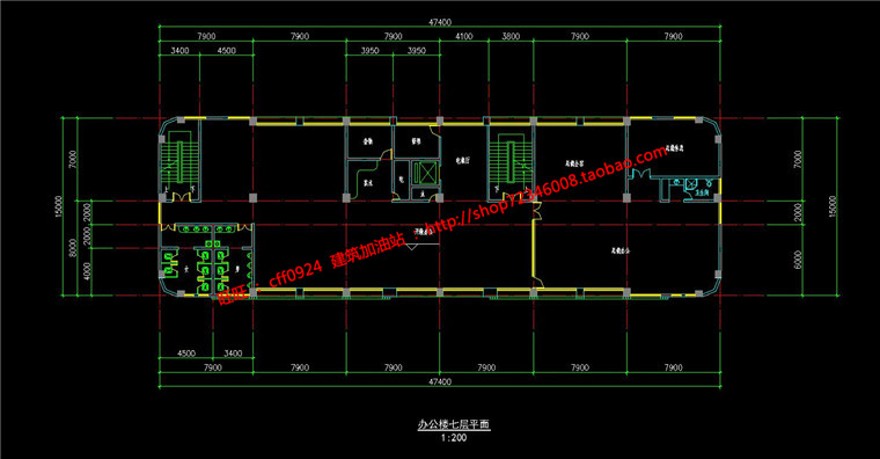 层办公楼建筑方案图纸cad平立剖效果图