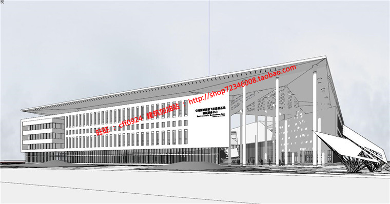 船舶大厦综合办公楼建筑方案设计cad图纸模型su文本