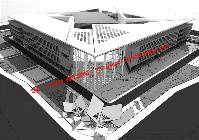 船舶大厦综合办公楼建筑方案设计cad图纸模型su文本