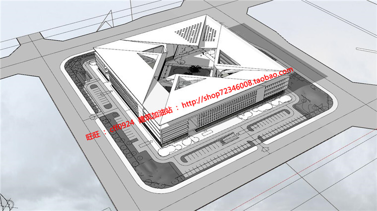 船舶大厦综合办公楼建筑方案设计cad图纸模型su文本