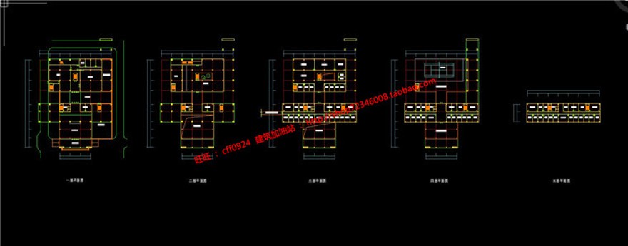 低层小型办公楼建筑创意设计文本效果图SU模型及CAD建筑资源