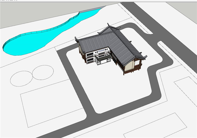 完整中式特色旅游温泉度假接待中心建筑方案设计su模型cad图纸