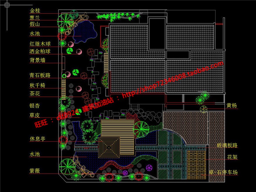 中式商业别墅庭院景观住宅园林cad总图平立剖户型su模型