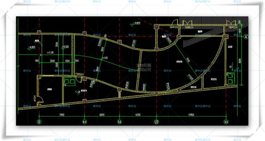 完整文化休闲创意中心图书中心cad平立剖施工图+文本+su模型