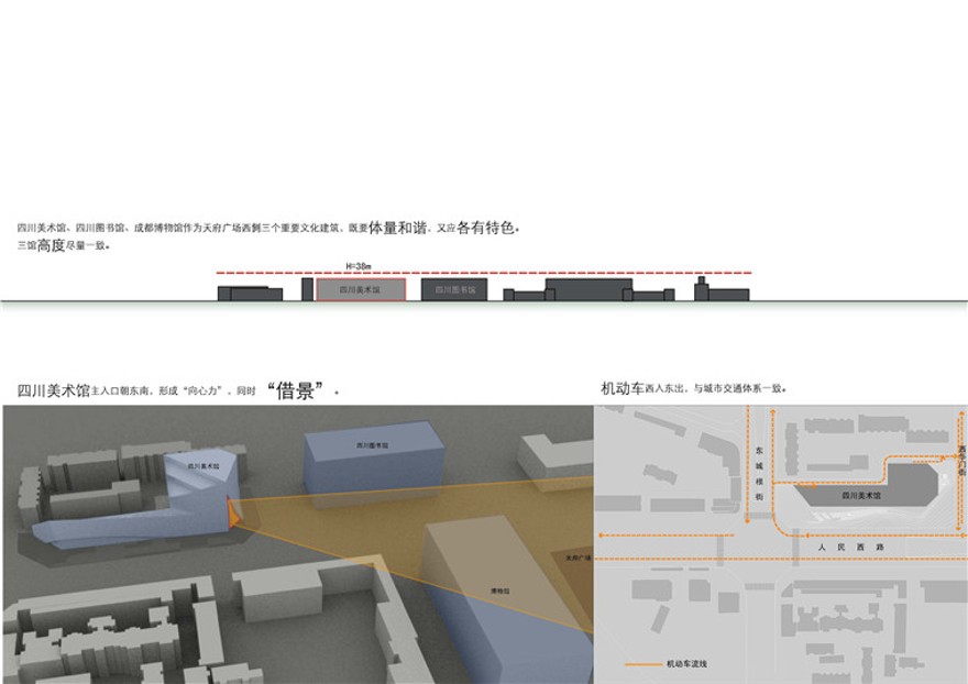 四川美术馆ppt文本效果图cad总图平面剖图纸