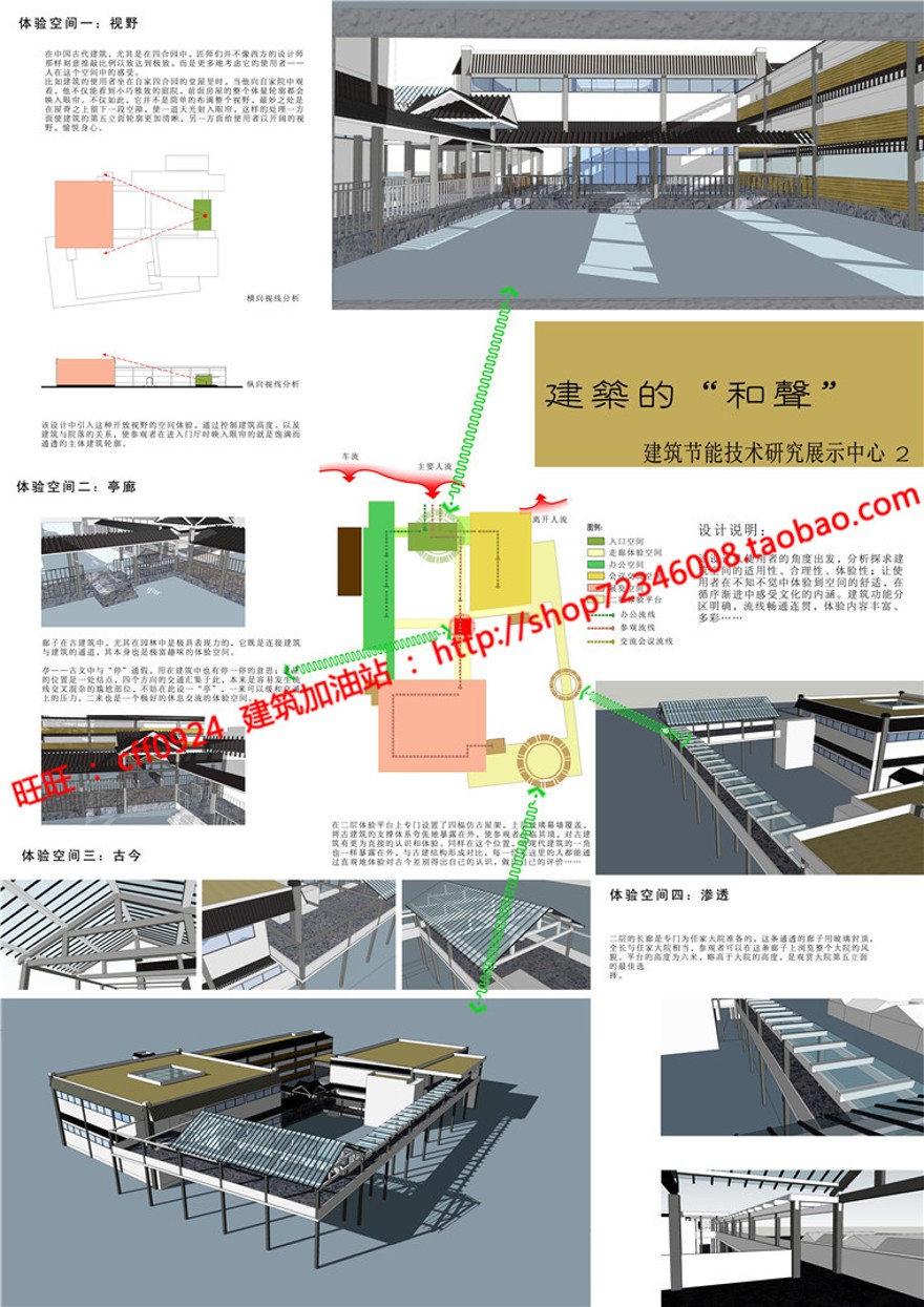 展示文化休闲创意中心方案设计高清展板3张cad图纸总图平面