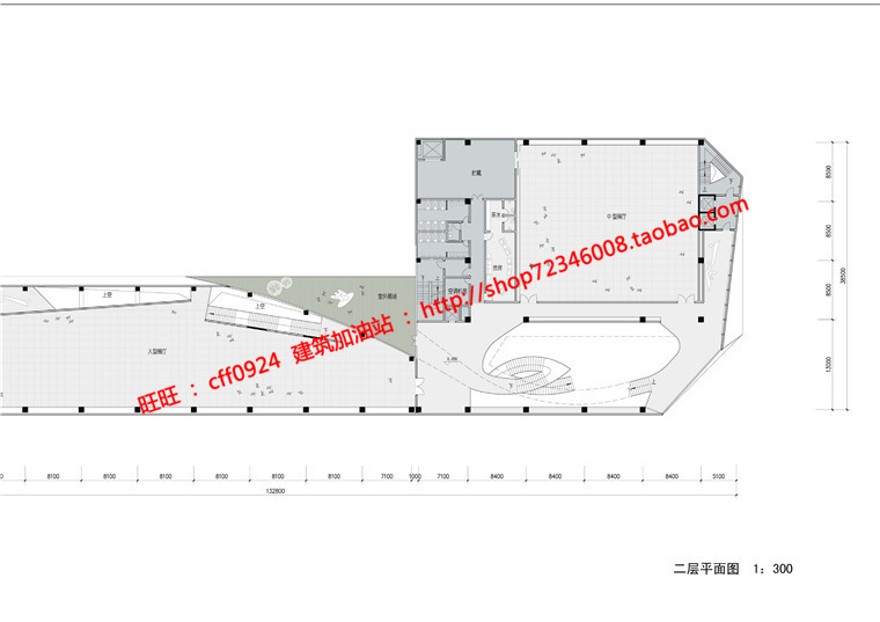 美术展览馆设计景观建筑规划项目资源cad图纸平立剖效果图文本