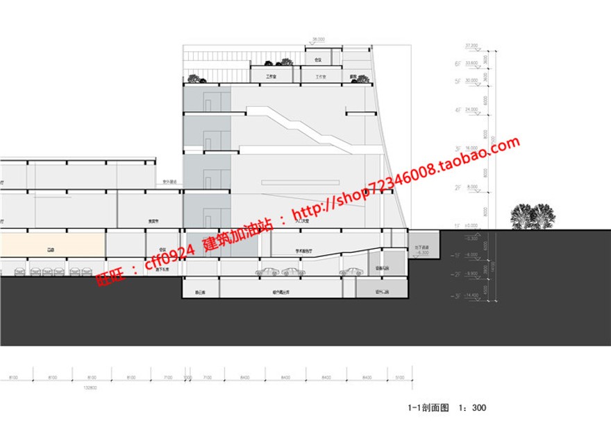 美术展览馆设计景观建筑规划项目资源cad图纸平立剖效果图文本