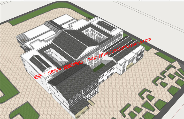 历史博物文化休闲创意建筑方案学生cad平立剖su模型展板