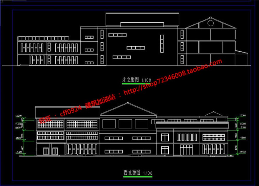 历史博物文化休闲创意建筑方案学生cad平立剖su模型展板